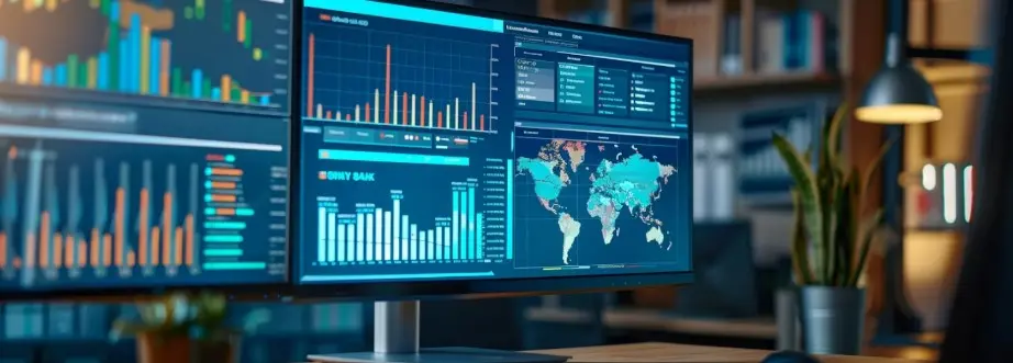 Enterprise search software program displayed on a monitor